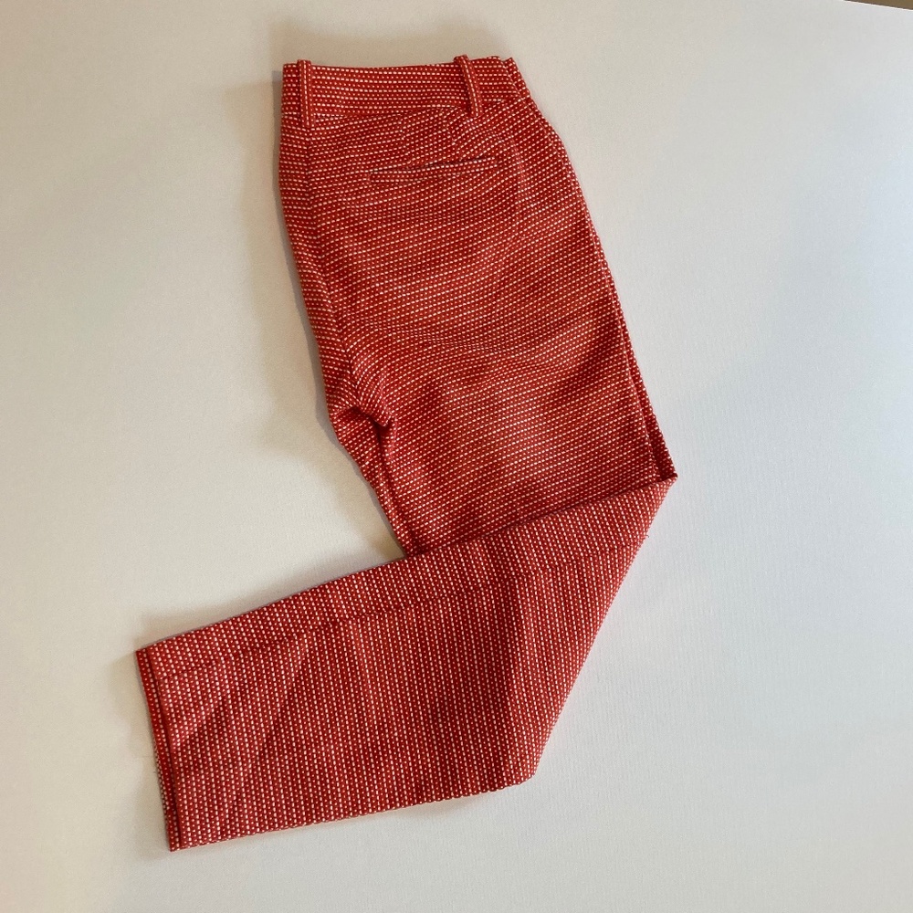 LAST CALL J. Crew Women's City Fit size 0 cropped pants in a Tangerine Red color